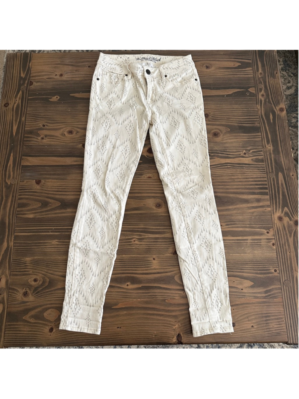 Bullhead Black Skinny Jeans Juniors 3 Off White Gray Geometric Print